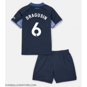 Tottenham Hotspur Radu Dragusin #6 Replik Auswärtstrikot Kinder 2023-24 Kurzarm (+ Kurze Hosen)